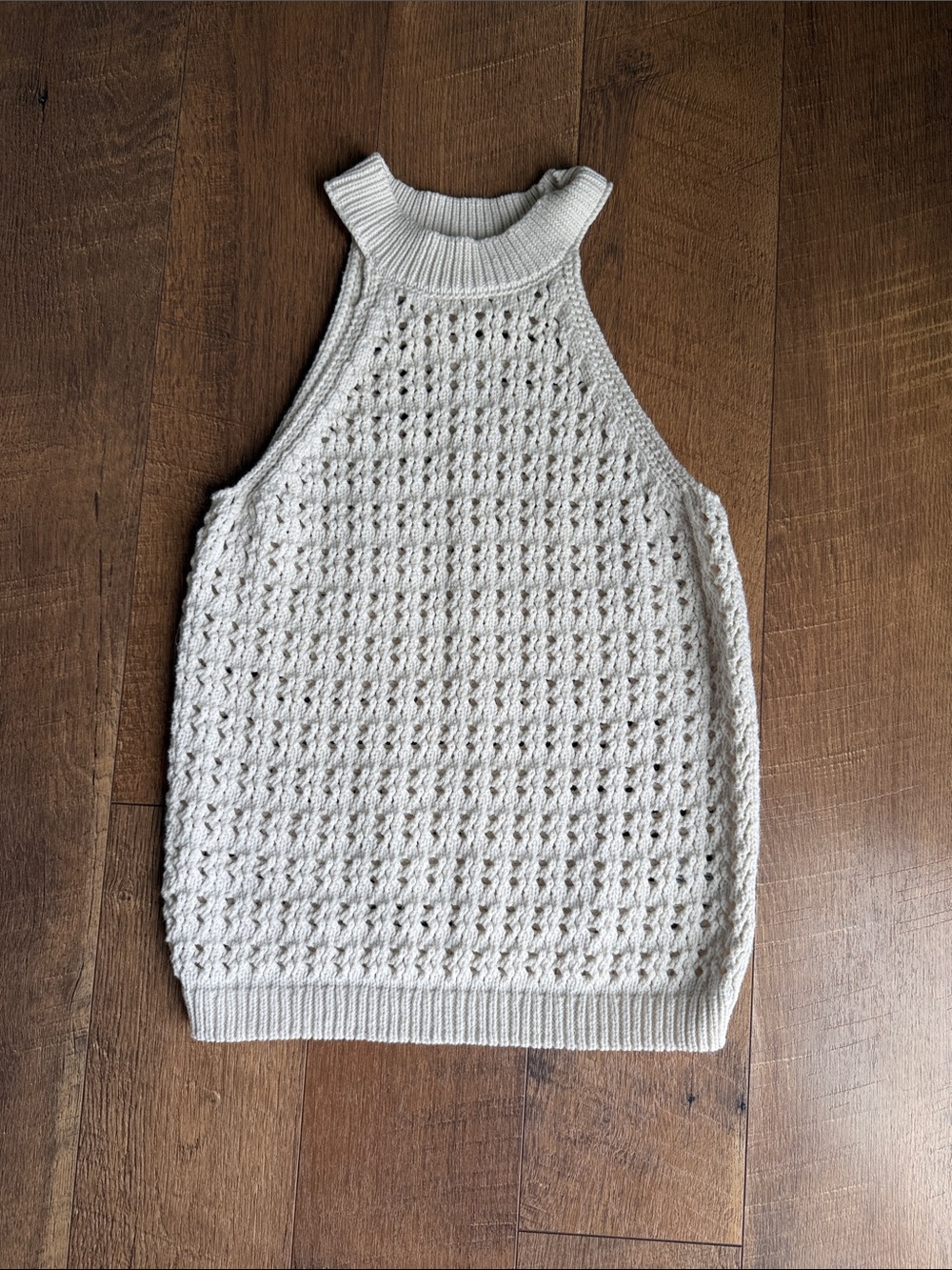 Universal Thread Sleeveless Knit Halter Sweater Tank in Cream